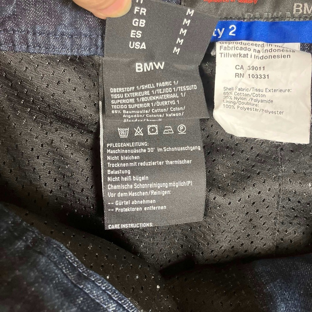 BMW Motorrad City 2 Motorcycle Riding Pants Mens Medium Blue Denim No Brace/Pads - Picture 7 of 16